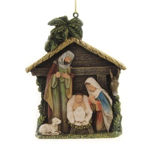 4.0 Inch Holy Family Stable Ornament Joseph's Studio Tree Ornaments - 1 of 2