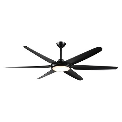 Parrot Uncle 65" Modern Matte Black Indoor Standard Integrated LED Ceiling Fan
