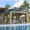 EROMMY 12'x16' Metal Frame Double Roof Gazebo, Outdoor Hardtop Gazebo, Permanent Gazebo Pavilion for Patio - 3 of 3