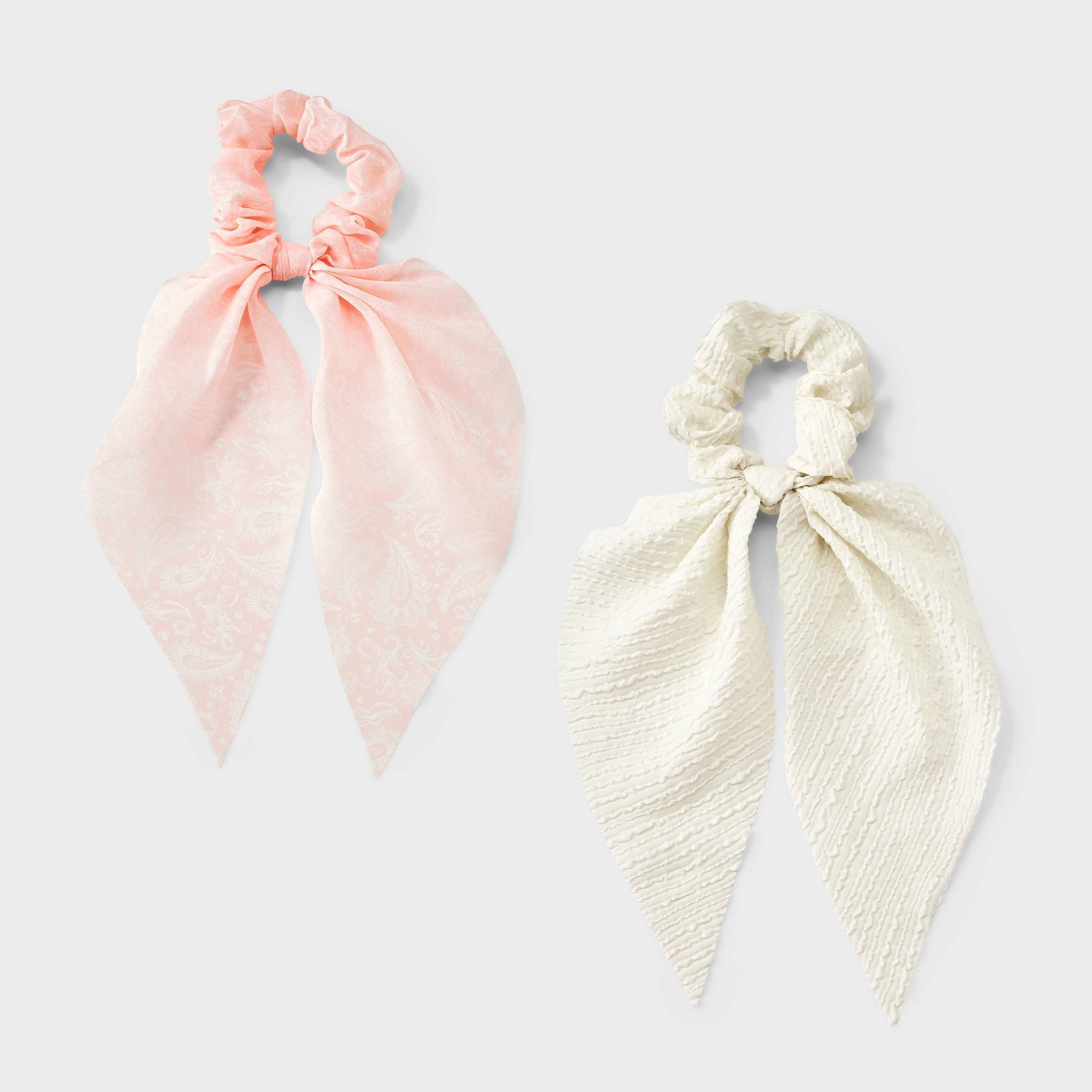 Girls' 2pk Paisley Print Twister Scarves - art class™ Pink and White