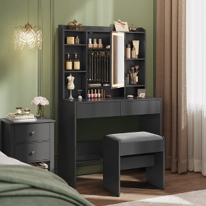 VASAGLE Vanity Desk with Mirror and Light - 1 of 4