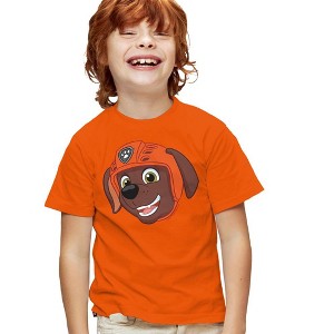 Paw Patrol Zuma Grin Kids T Shirt For Youth, Orange - 1 of 4
