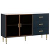 Sapphtopaz Decorative Storage Cabinet Sideboard Buffet Cabinet with Storage Tempered Glass Doors for Kitchen, Living Room - 4 of 4