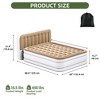 Queen Size Air Mattress with Integrated Headboard and Pump, Flocked Top Blow Up Inflatable Bed for Home & Guest Comfort,650lb Weight Capacity - 2 of 4