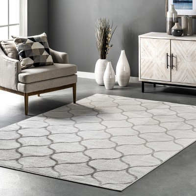 Nuloom Marta Geometric 4x6 Indoor Area Rug for Living Room Bedroom Dining Room Kitchen, Beige/Ivory