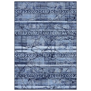 COZONY Washable Geometric Area Rug, Marble Boho Pattern Non Slip Thin Carpet for Living Room Dining Room Bedroom - 1 of 4