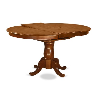 Saddle Brown 60" Round Extendable Wood Dining Table