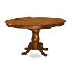 East West Furniture AVT-SBR-TP Oval Table with 18" Butterfly leaf - Saddle Brown - 3 of 4