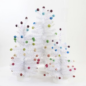 Cody Foster 13.0 Inch White Retro Tree Set/3 Christmas Vintage Set Of 3 Multicolored Bottle Brush Trees - 1 of 3