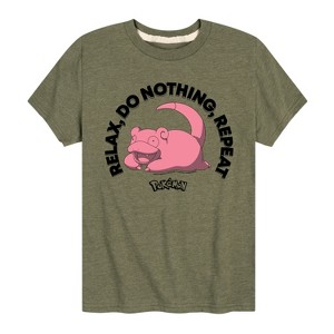 Boys' - Pokémon - Slowpoke Relax Do Nothing Repeat Short Sleeve Graphic T-Shirt - 1 of 4