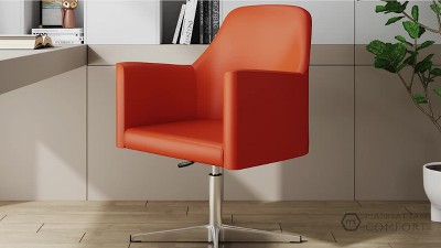 White Faux Leather Swivel Accent Chair with Metal Base
