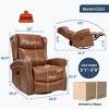 ChicFurnit Living Room Chair Arm Accent Chair Manual Recliner Rocker Swivel Body Massage Genuine Leather for Living Room, 30.31"*23.23"*22.05" - 3 of 4