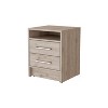 PAGED Wood Nightstand Storage Bedside Table Modern End Side with Two Drawers and Open Shelf for Bedroom - 3 of 4
