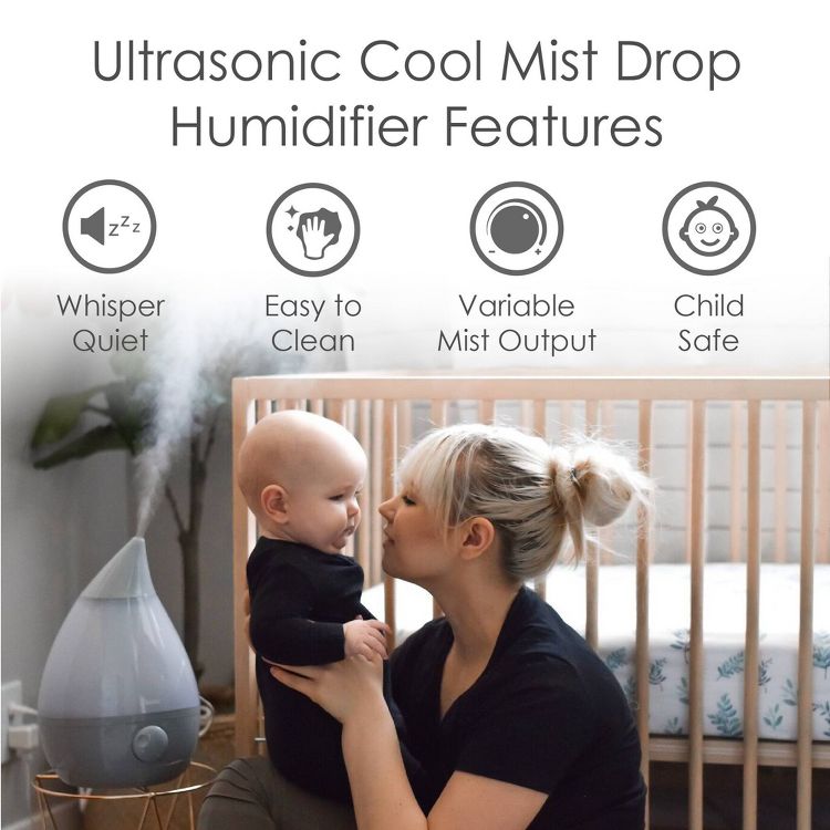 Crane Drop Ultrasonic Cool Mist Humidifier - 1 Gallon, 4 of 9