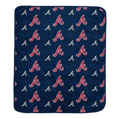 MLB Atlanta Braves Repeat Tonal Logo Fleece Throw Blanket