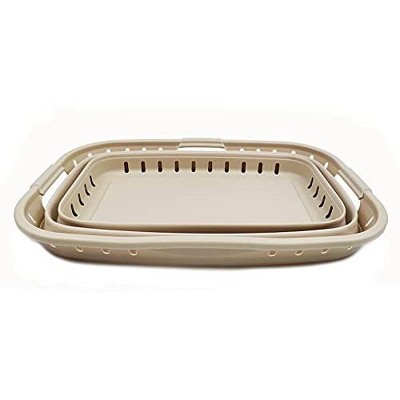 Apricot 44L Collapsible Plastic Laundry Basket with Comfort Grip Handles