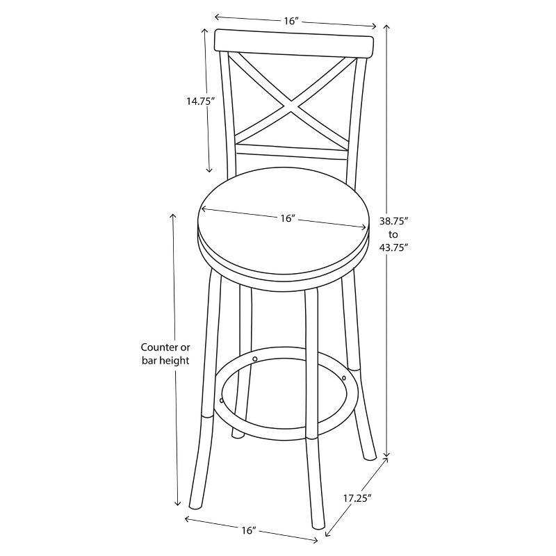 Karson Adjustable Height X Barstool - Holli Furniture, 3 of 9