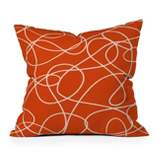 20"x20" Oversize Zoe Wodarz Scribble Up Square Throw Pillow Orange - Deny Designs