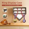 Baseball Ring Display Case, Wood Baseball Ring Holder Softball Championship Ring Holder Wall Mount Baseball Ring Stand Organizer for Medal Souvenir - 3 of 4
