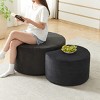 Nesting Upholstered Round Coffee Table Set of 2,Corduroy Foam Ottoman Side Tables,No Assembly Needed for Modern Living Room-Baofuwish - 3 of 4