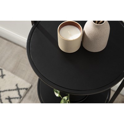 Almatt Black Metal 3-Tier Plant Stand with Round Platforms