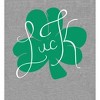 St Pats Luck Clover Long Sleeve Adult Hooded Sweatshirt - 2 of 3