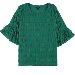 Alfani Womens Textured Ruffled Blouse - 1 of 1