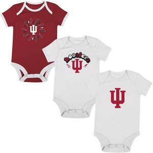 NCAA Indiana Hoosiers Infant Boys' 3pk Bodysuit - 1 of 4