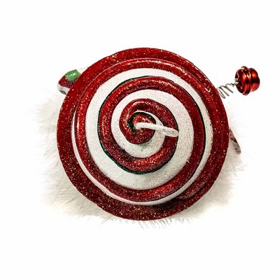 12-Inch Red and Green Glittered Cupcake Hat Nutcracker