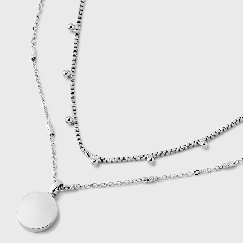 Ball and Medallion Layer Necklace - Universal Thread&#8482; Silver, 5 of 6