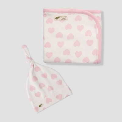 Layette by Monica + Andy Baby Blanket - Pink Full of Heart - 2pc
