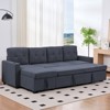 Mjkone 101"Linen 4-Seater Modular L-shaped Sofa with Storage Chaise,Sleeper Sofa Bed with Pull-out Bed - 3 of 4