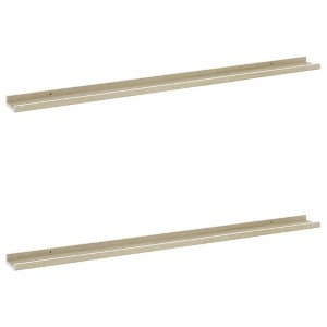 vidaXL Wall Shelves 2 pcs White and Sonoma Oak 45.3"x3.5"x1.2" - 1 of 1