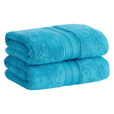 Pillow Guy Cotton and Rayon Bamboo Oversized Hand Towel, 2-Piece Set -  Charcoal