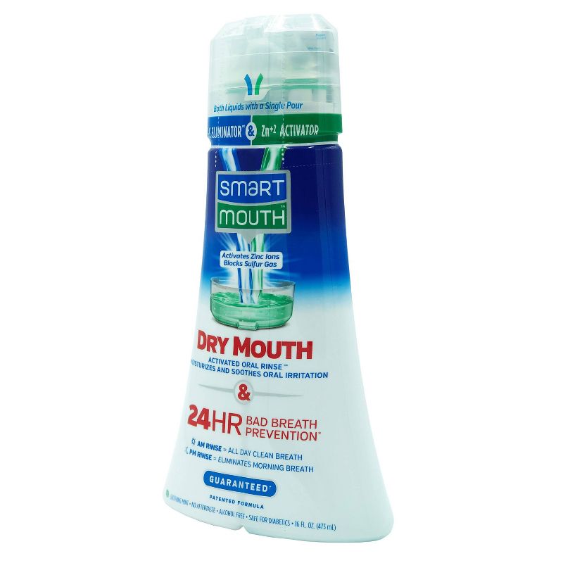 SmartMouth Dry Mouth Mouthwash Re-hydrating Oral Rinse for Dry Mouth and Bad Breath - Mint Flavor - 16 fl oz, 4 of 6