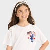Girls' Stitch Short Sleeve 'Ohana' Oversized T-Shirt - The Disney Collection by Cat & Jack™ White - 2 of 4