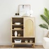 Garvee Natural Rattan Shoe Cabinet 2 Door with 4-Tier Adjustable Shelves, Shoe Rack Storage Cabinet, Console Table for Entrance Hallway - 3 of 4