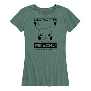 Women's - Pokémon - Pikachu Electric Type Short Sleeve Graphic T-Shirt - 1 of 4
