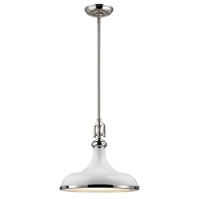 Elk Home Rutherford 1 - Light Pendant in  Gloss White/Polished Nickel