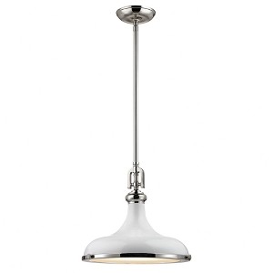 Elk Home Rutherford 1 - Light Pendant in  Gloss White/Polished Nickel - 1 of 4