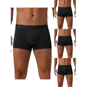 INSPIRE CHIC Men's 4 Pack Soft Elastic Waist Solid Color Regular Fit Basic Boxer Briefs - 1 of 4