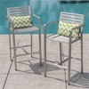 SKRAN Silver Rust-Proof Aluminum Outdoor Barstools Set of 2, 29.50 Inch Seats, Perfect for Patios and Barbeques, Garden - 2 of 4