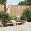 vidaXL Patio Bench with Cushion Gray Poly Rattan Acacia - 3 of 4