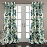 2pk Light Filtering Floral Paisley Window Curtain Panels Blue - Lush Décor