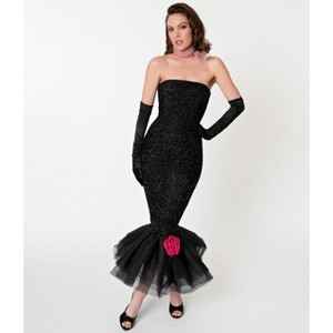 Unique Vintage Women's Solo In The Spotlight Strapless Wiggle Dress - 1 of 4