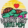 Junior's Design By Humans World's Best Turtle Mom Retro Stripes By animalshop T-Shirt - image 2 of 2