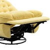 PAGED Chenille Upholstered Accent Chair with Metal Round Base, Modern Swivel Chairs for Bedroom, Reading Room, Teal - 4 of 4