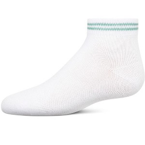 Memoi Girls' Ziggy Double Ring Cotton Blend Anklet Sock - 1 of 4