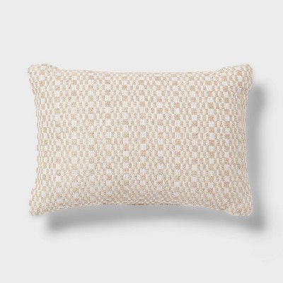 Geo Woven Dec Pillow Oblong Khaki/ivory - Threshold™: Cotton Fabric ...