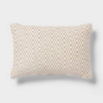 Modern Geo Woven Dec Pillow Oblong Khaki/Ivory - Threshold™